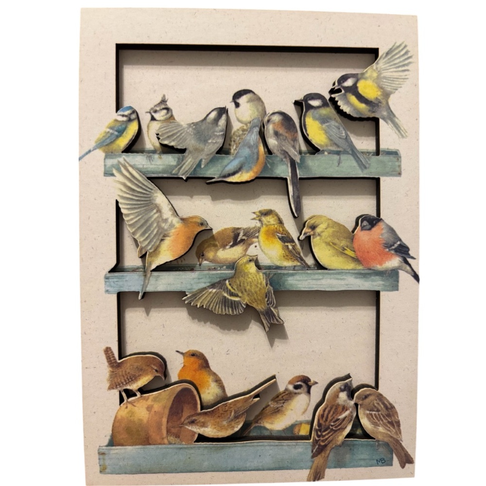 Vintage Picture Frame 3D Birds Nature Artist Marjolein Bastin Rare Figi Graphics - Picture 12 of 16